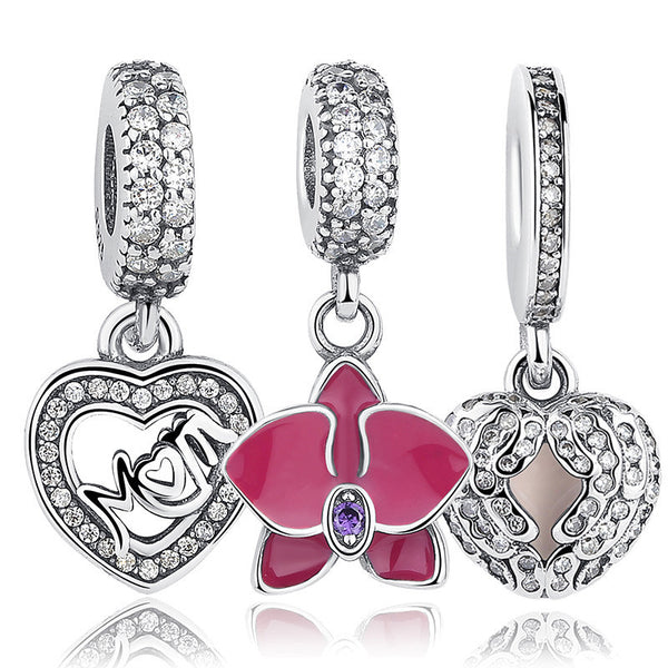 Silver Flower Pendant Bracelet