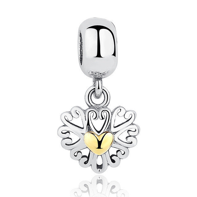 Silver Flower Pendant Bracelet