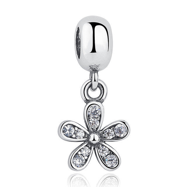 Silver Flower Pendant Bracelet