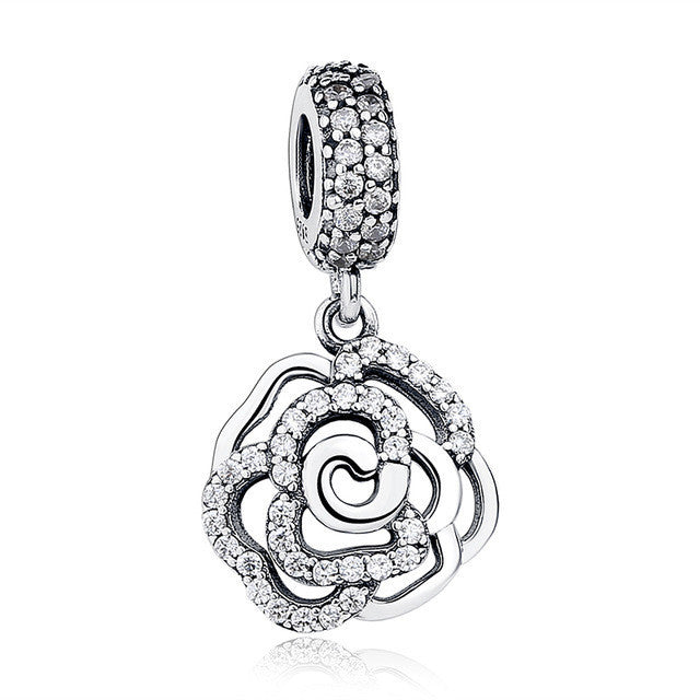 Silver Flower Pendant Bracelet