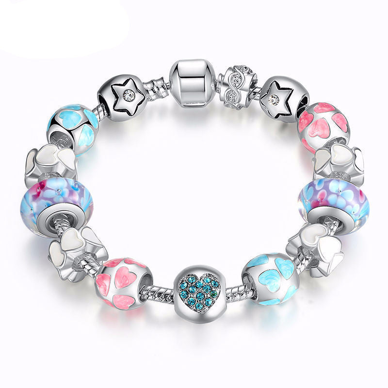 Silver Love Bead Bracelet