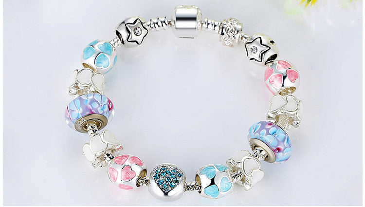 Silver Love Bead Bracelet