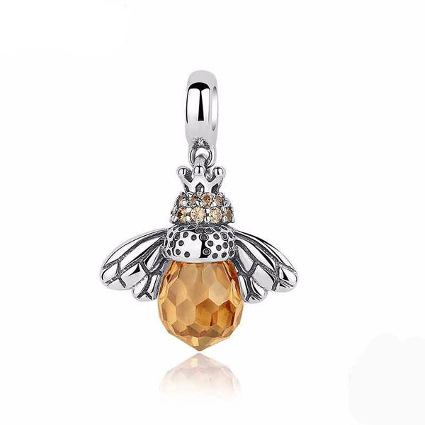 Orange & Silver Bee Pendants