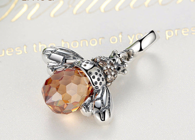 Orange & Silver Bee Pendants