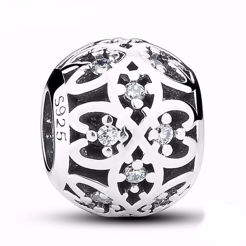 Intricate Silver Lattice Beads