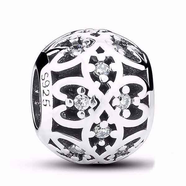 Intricate Silver Lattice Beads