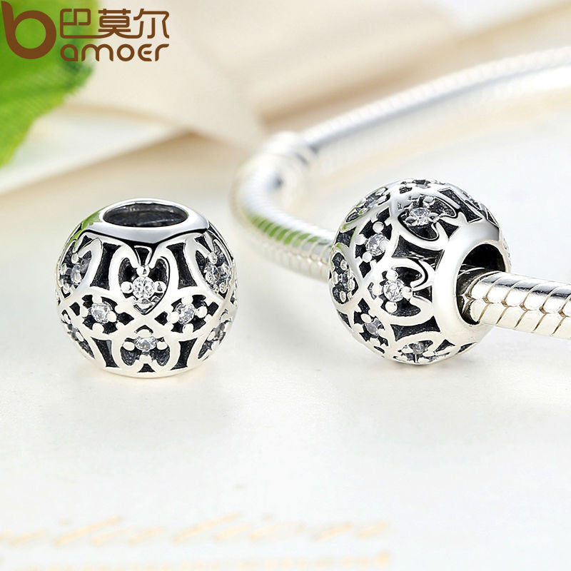 Intricate Silver Lattice Beads