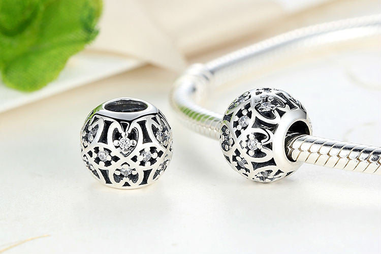 Intricate Silver Lattice Beads