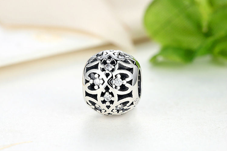 Intricate Silver Lattice Beads
